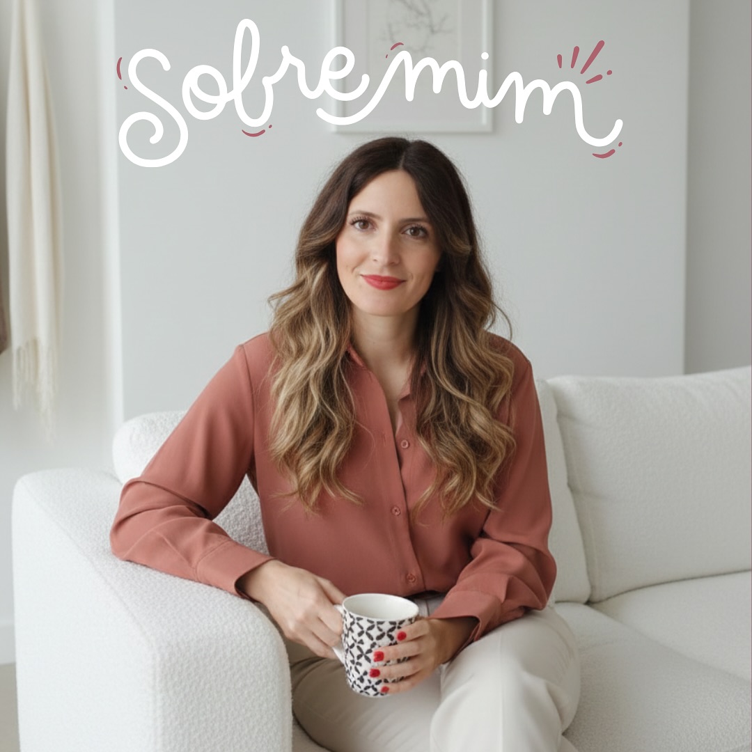 Imagem do post de instagram sobre a psicóloga Filipa Tavares, com texto 'Sobre mim'.